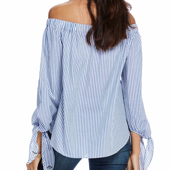 Scotch & Soda Stripe Off-the-Shoulder Shirt - Picture 3 of 4